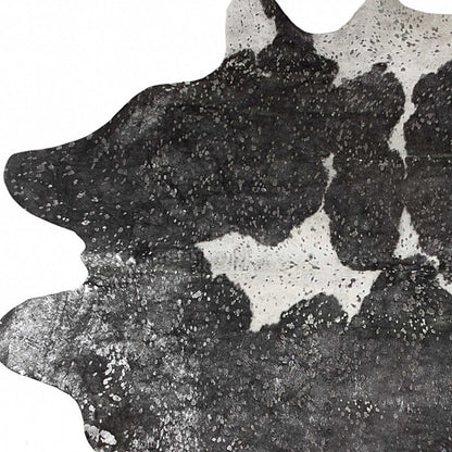 Gray Cowhide Print Area Rug – Modern Luxe Accent