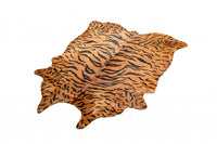Cowhide Tiger Print Area Rug – Brown & Black, Soft Texture — cowhide area rug 3