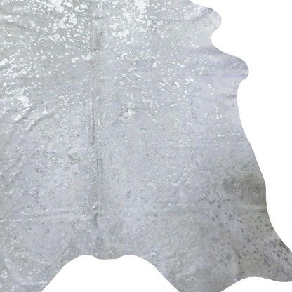 6 Ft Silver Devore Brindled Cowhide Rug