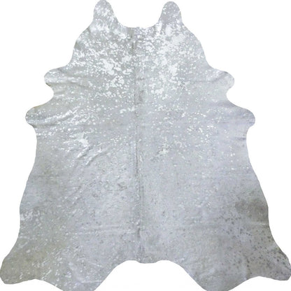 6 Ft Silver Devore Brindled Cowhide Rug