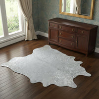 Silver Cowhide Area Rug – Handmade — cowhide area rug 1
