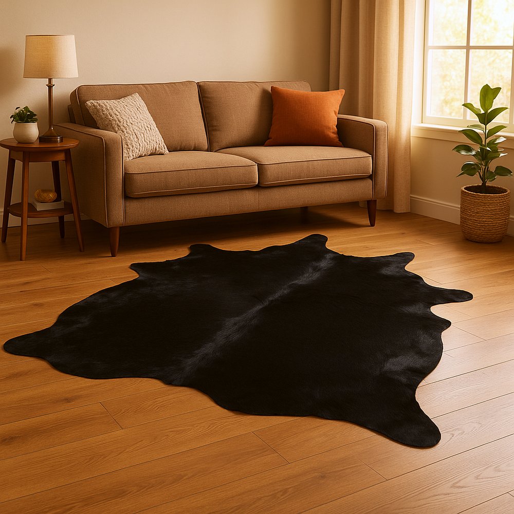 Brown Cowhide Area Rug – Handmade, Soft & Stylish Decor