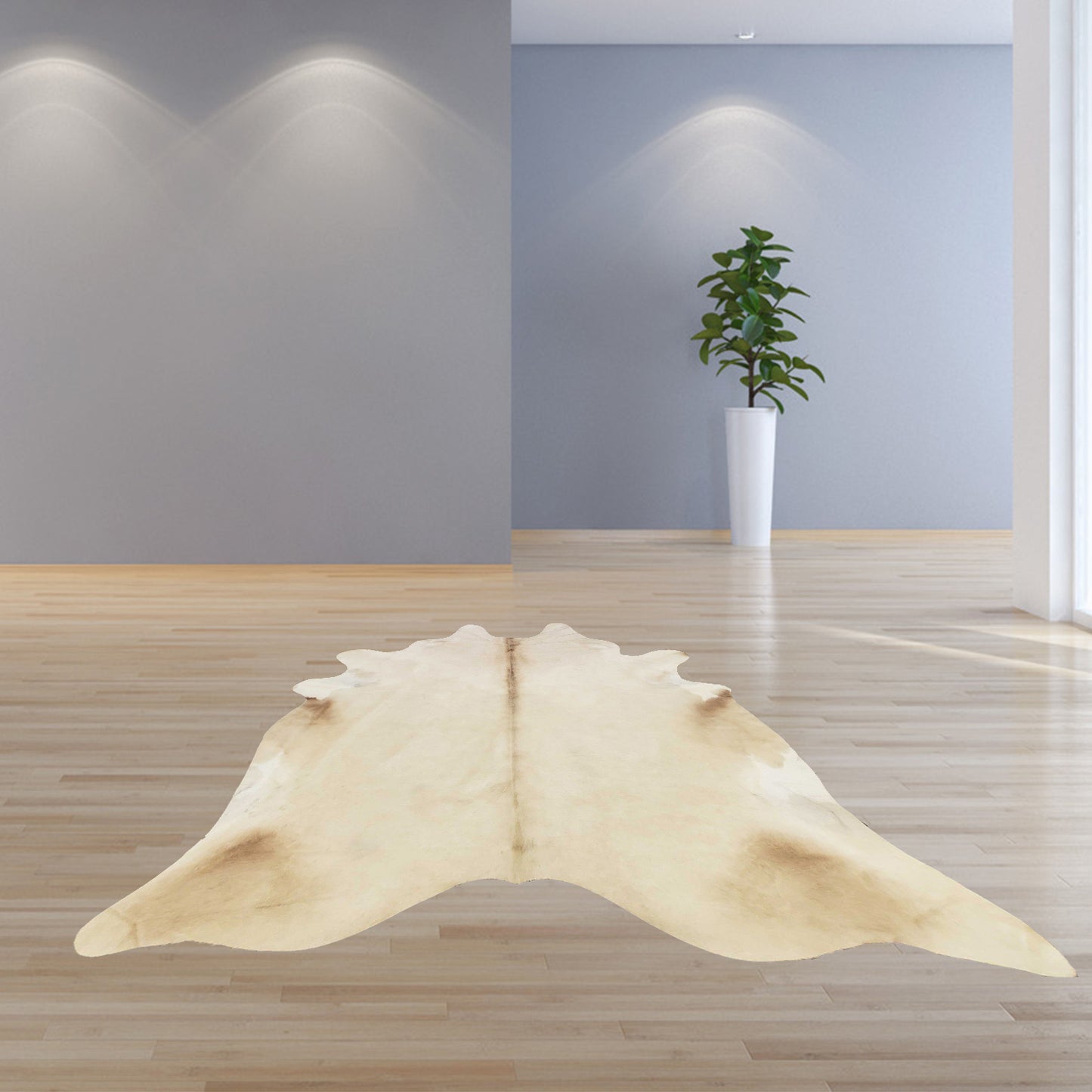 6 Ft Silver Devore Brindled Cowhide Rug