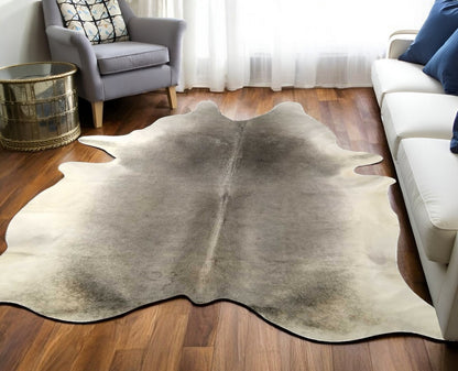 6 Ft Silver Devore Brindled Cowhide Rug