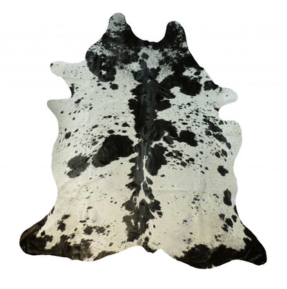 Cowhide Area Rug – Handmade Black & White Accent