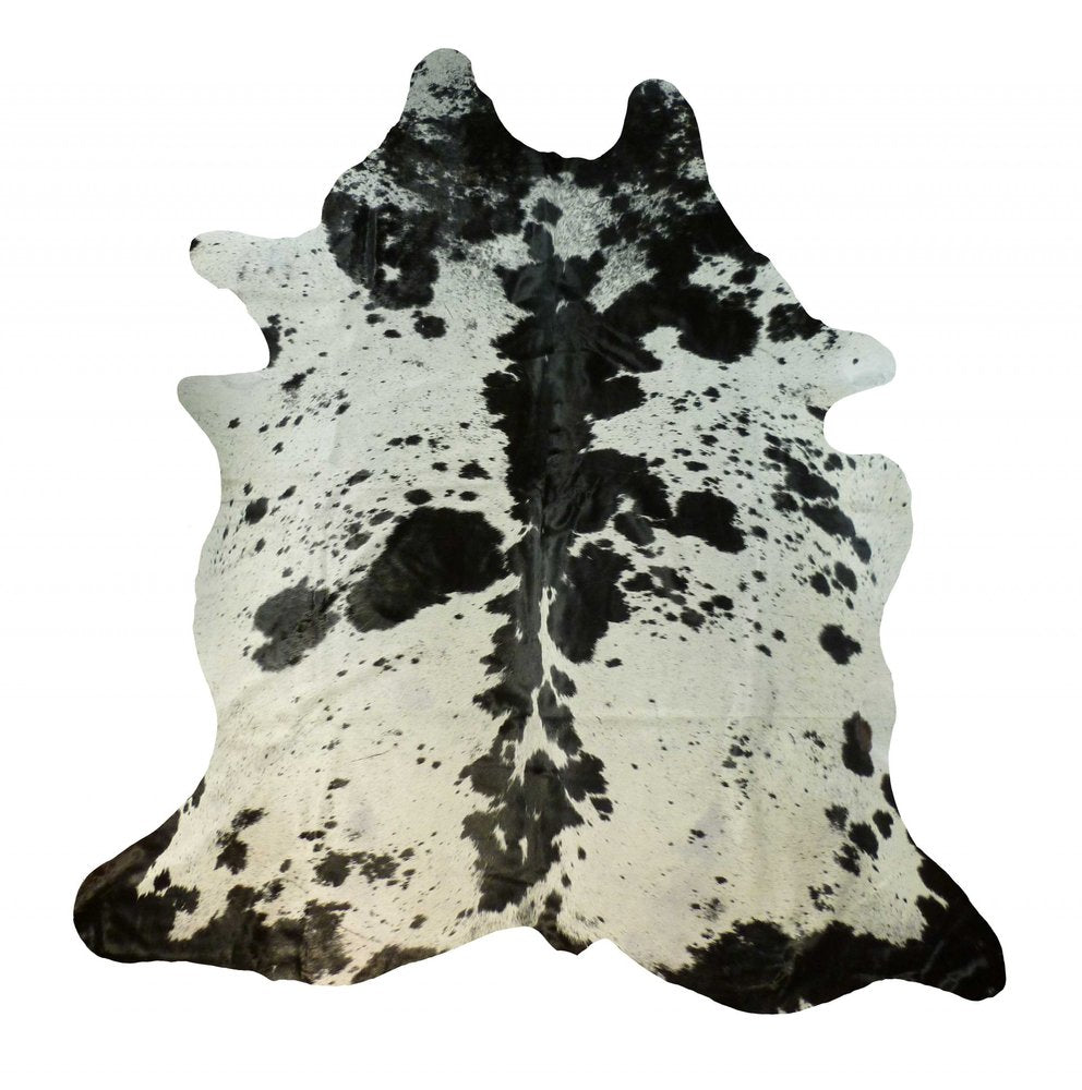 Cowhide Area Rug – Handmade Black & White Accent