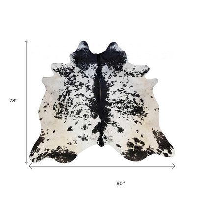 Cowhide Area Rug – Handmade Black & White Accent