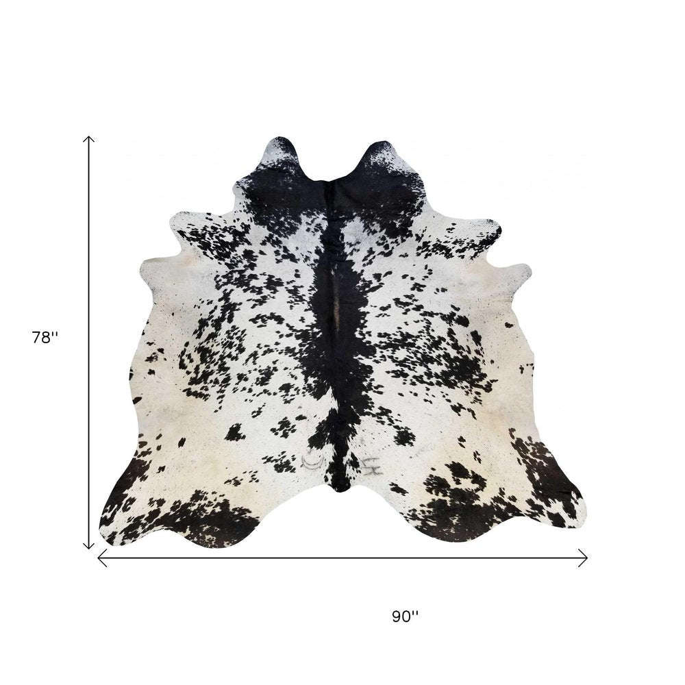 Cowhide Area Rug – Handmade Black & White Accent