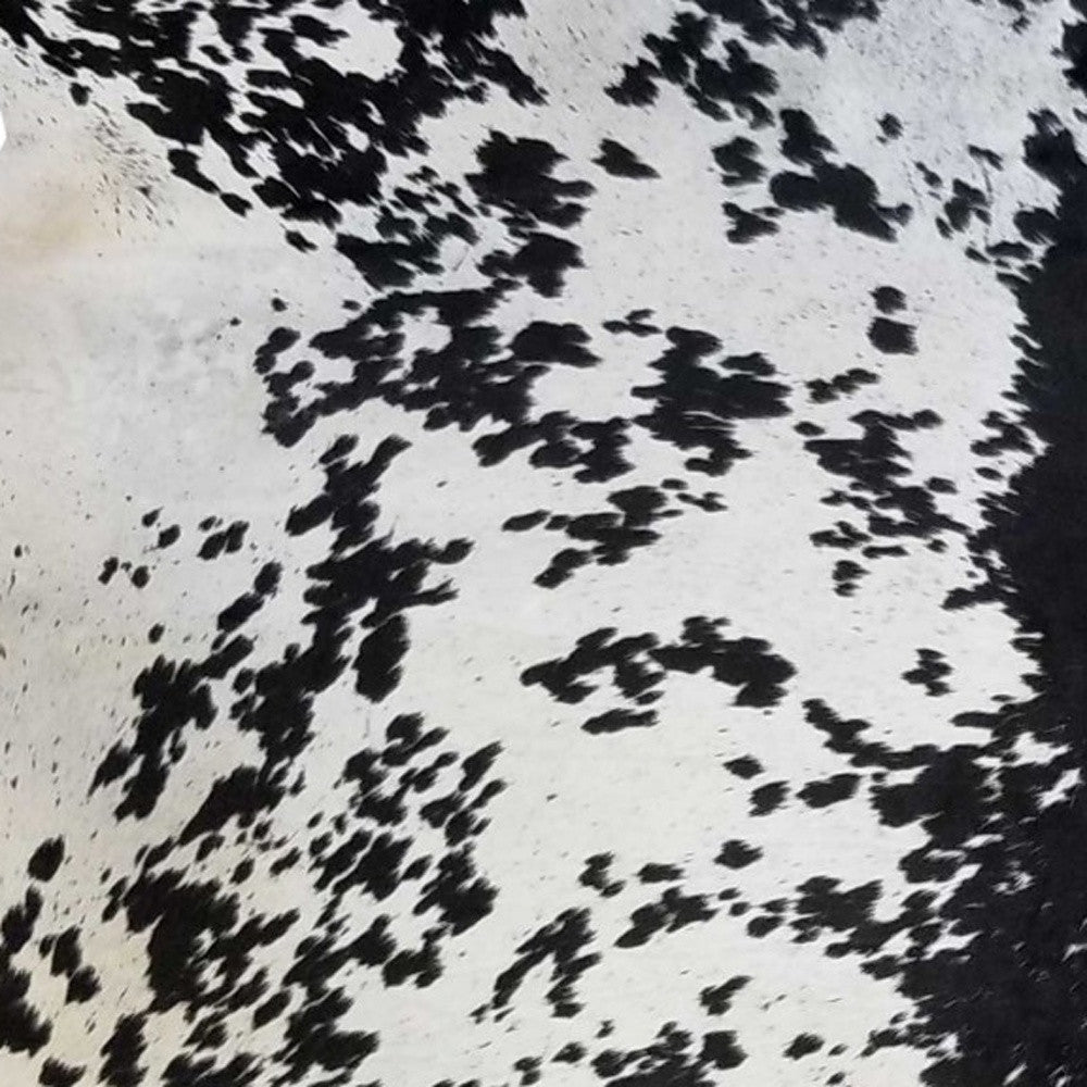 6.5 Ft  Black And White Brindled Cowhide Rug