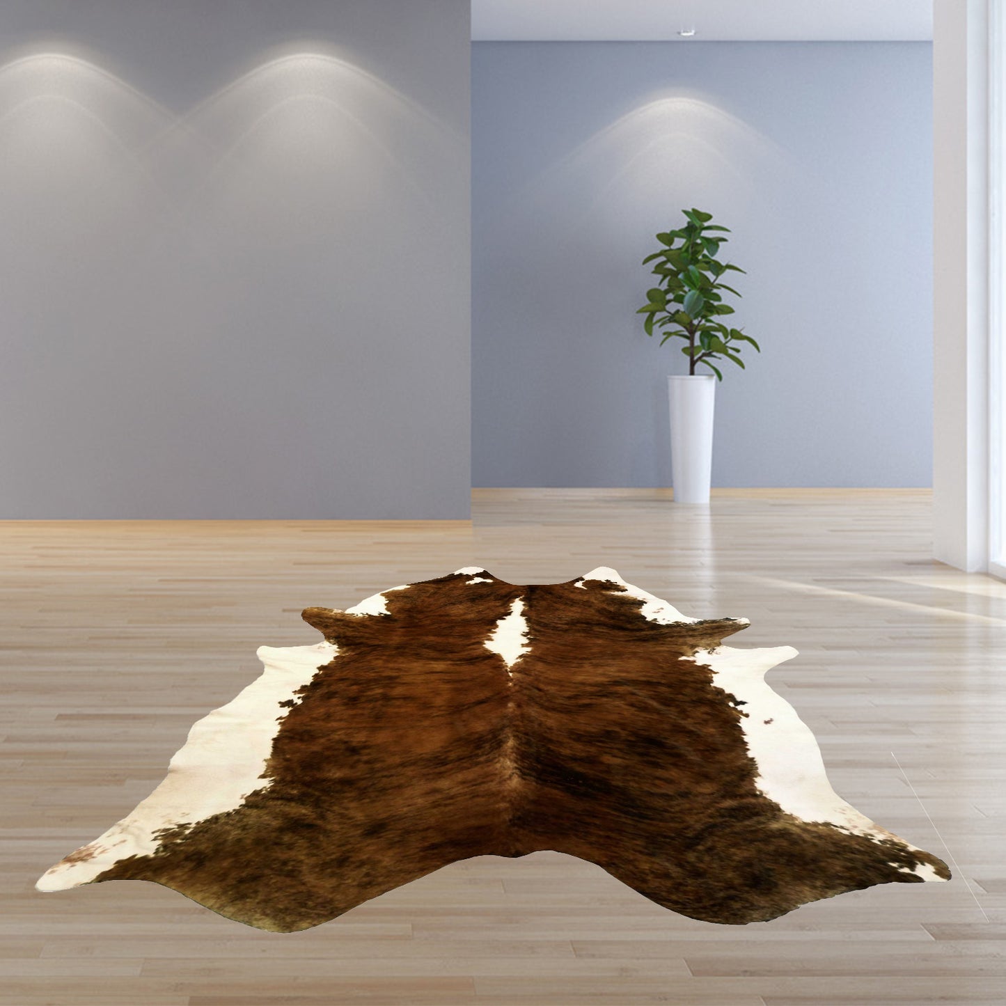 6.5 Ft  Black And White Brindled Cowhide Rug