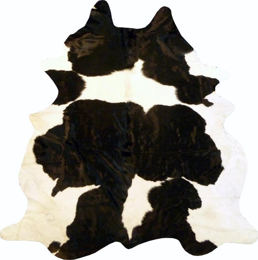 Cowhide Area Rug – Handmade Black & White Accent
