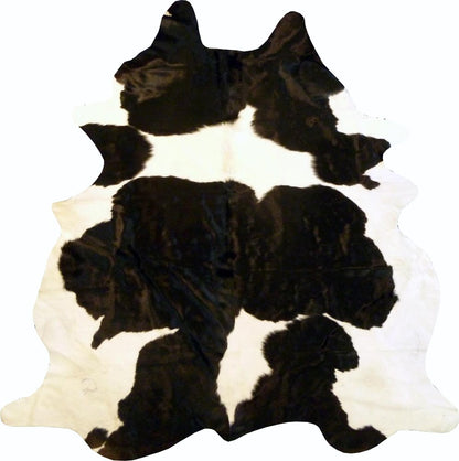 Cowhide Area Rug – Handmade Black & White Accent