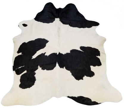 6.5 Ft  Black And White Brindled Cowhide Rug