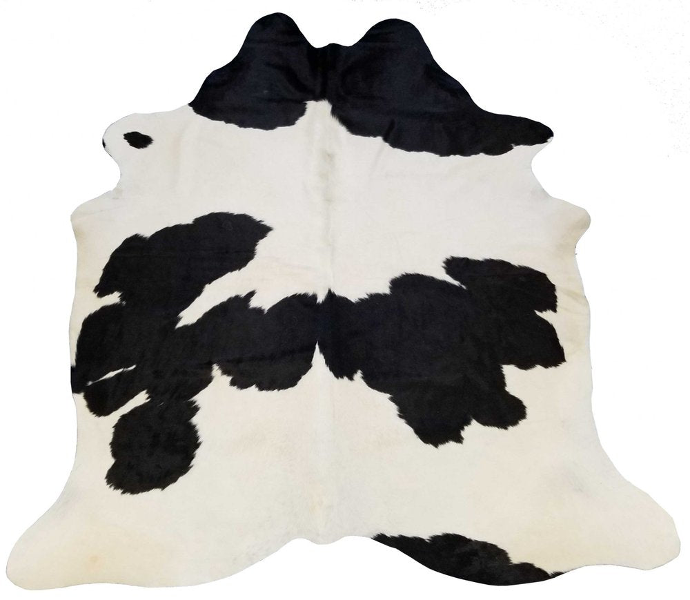 Cowhide Area Rug – Handmade Black & White Accent