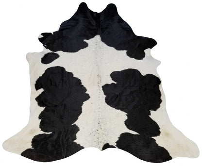 Cowhide Area Rug – Handmade Black & White Accent