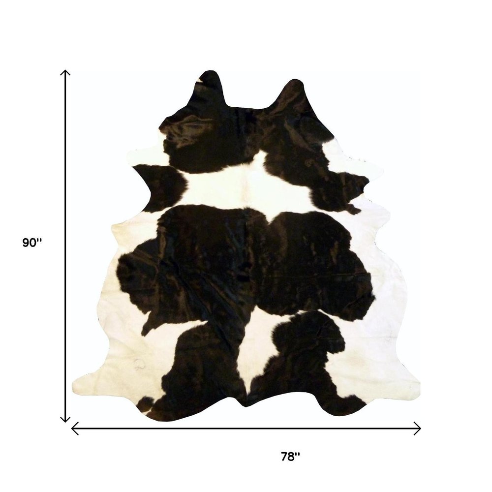 Cowhide Area Rug – Handmade Black & White Accent