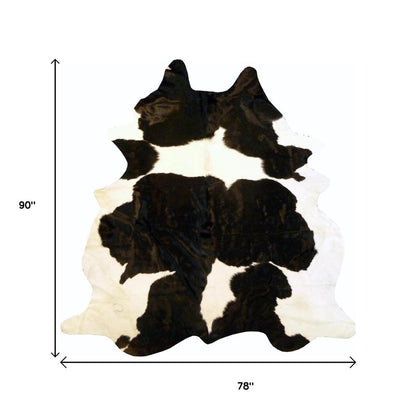 Cowhide Area Rug – Handmade Black & White Accent