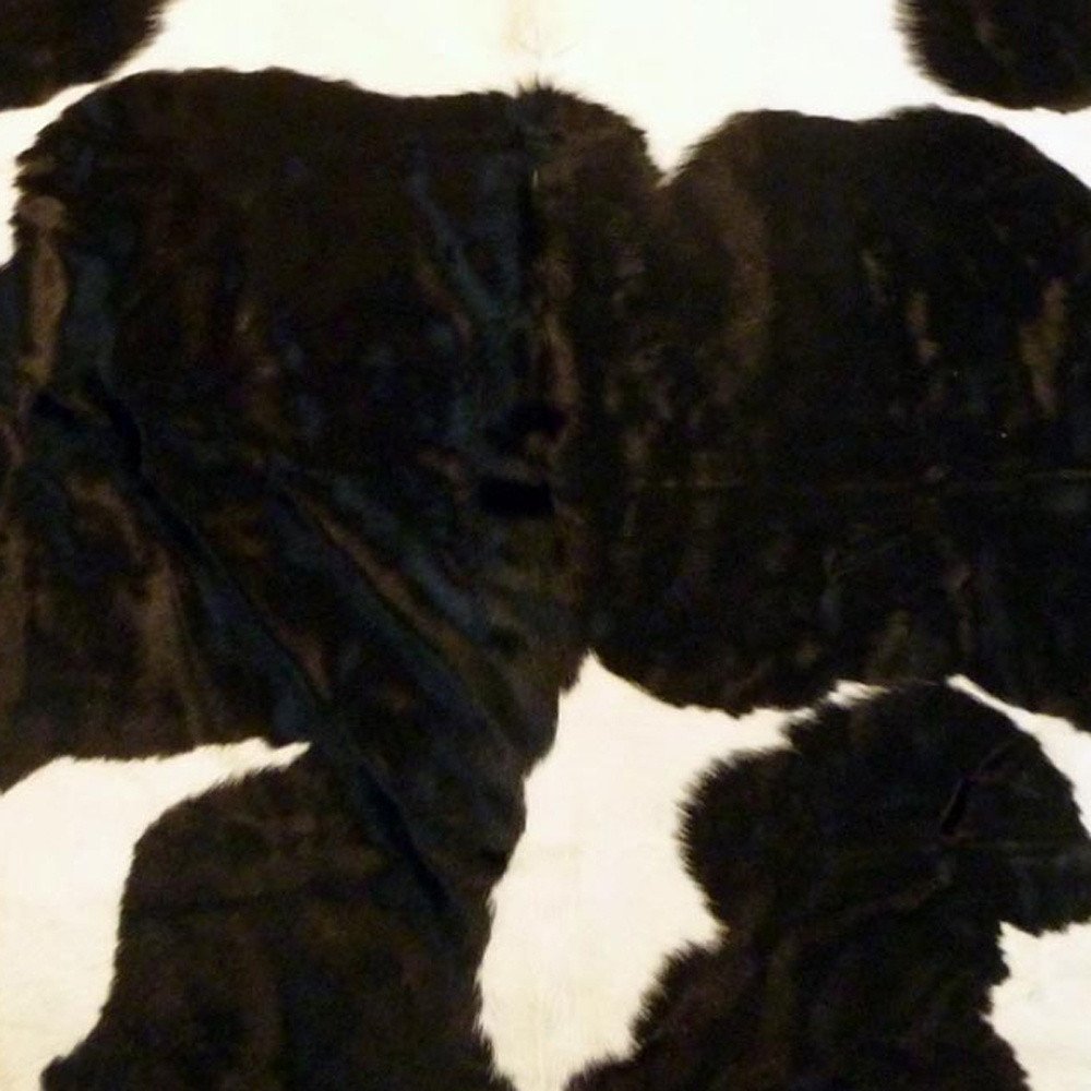 Cowhide Area Rug – Handmade Black & White Accent