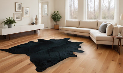 6.5 Ft  Black And White Brindled Cowhide Rug