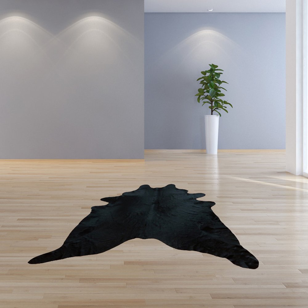 Cowhide Area Rug – Handmade Black & White Accent