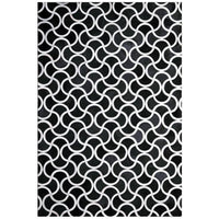 Poshrug Black White Patterned Cowhide Patchwork Rug — cowhide patchwork area rug 1