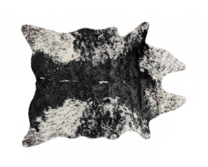 Black & White Faux Fur Cowhide Rug – Washable, Soft