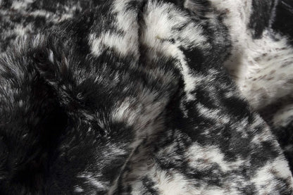 Black & White Faux Fur Cowhide Rug – Washable, Soft