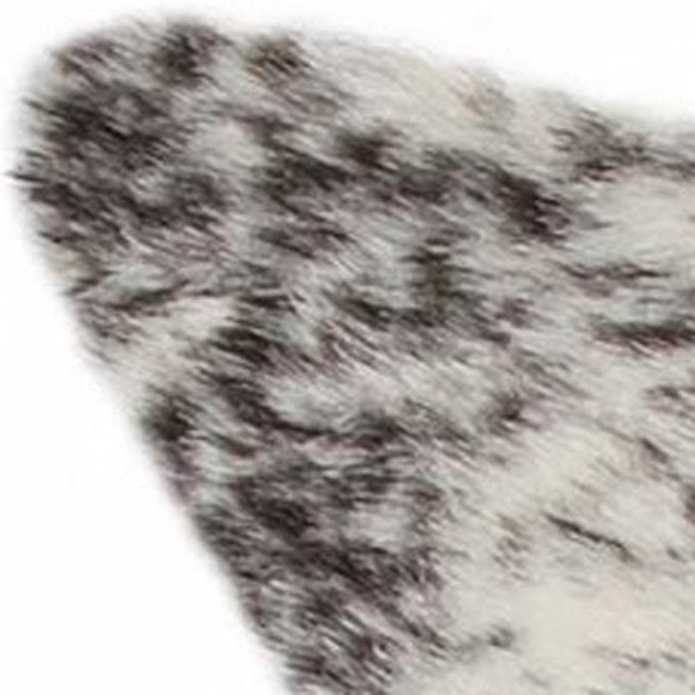 Black & White Faux Fur Cowhide Rug – Washable, Soft