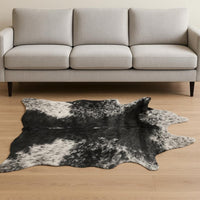 Black & White Faux Fur Cowhide Rug – Washable, Soft — cowhide area rug 7