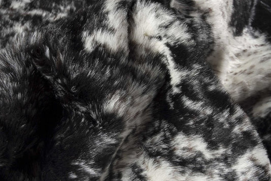 Black & White Faux Fur Cowhide Washable Area Rug