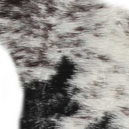 Black & White Faux Fur Cowhide Washable Area Rug