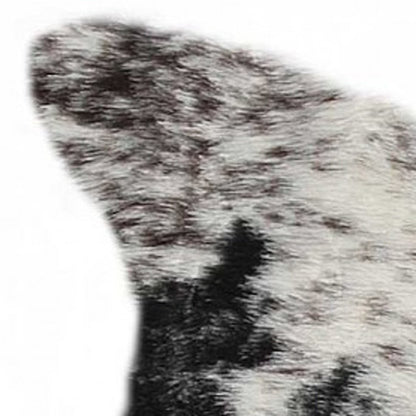 Black & White Faux Fur Cowhide Washable Area Rug