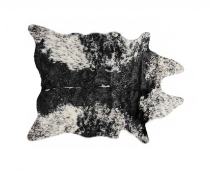 Black & White Faux Fur Cowhide Washable Area Rug