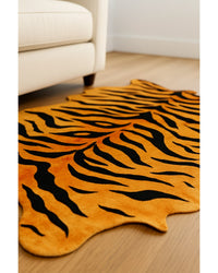 Tiger Chocolate Cowhide Area Rug in Hide Detail Close-Up — cowhide area rug 7