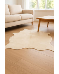 Off White Cowhide Print Rug – Soft, Modern Accent in Living Room — cowhide area rug 9