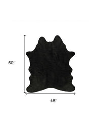 Black Faux Cowhide Washable Rug – Stain Resistant Style — cowhide area rug 4