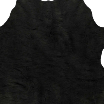 Black Faux Cowhide Washable Rug – Stain Resistant Style