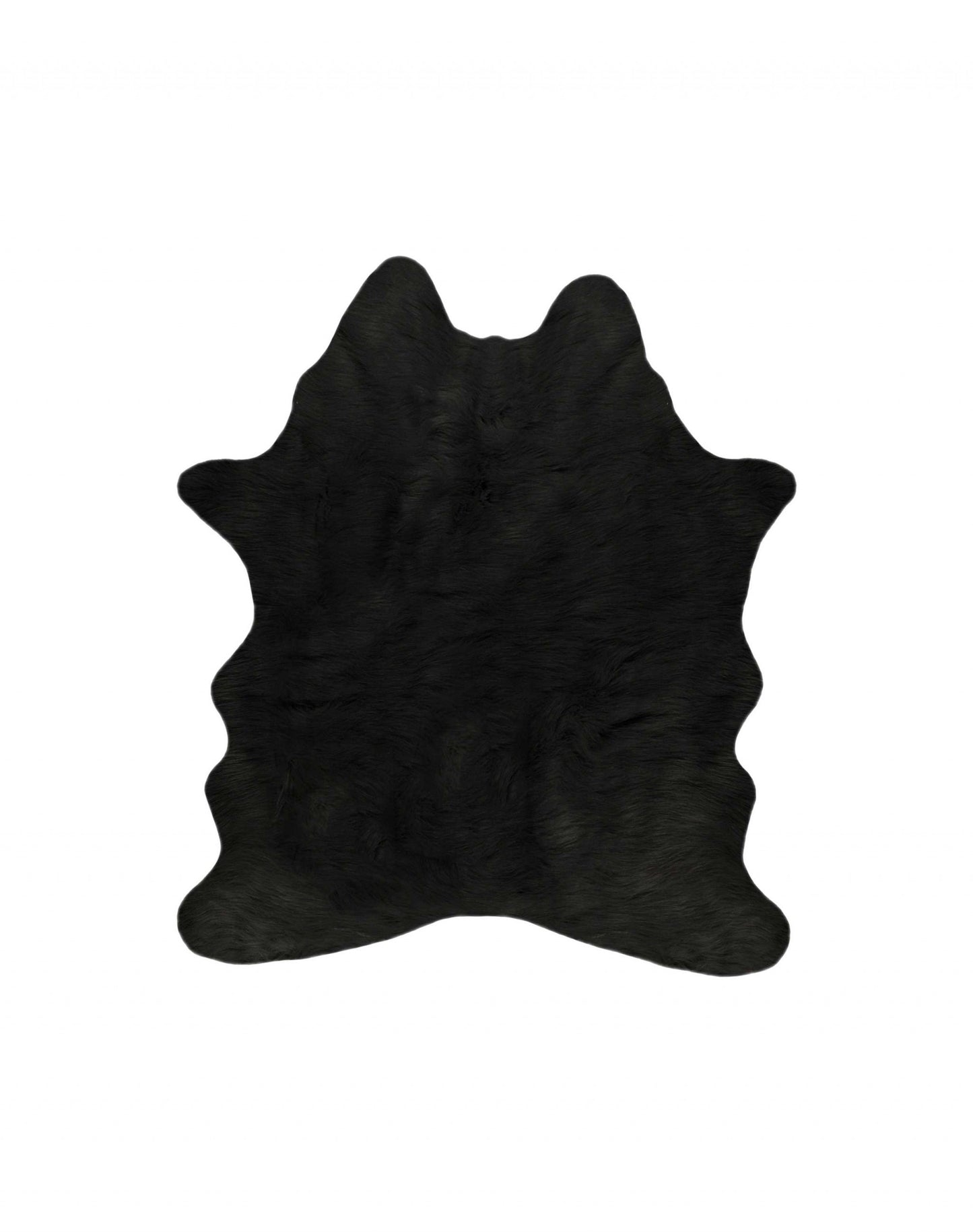 4' X 5' Black Faux Cowhide Washable Area Rug