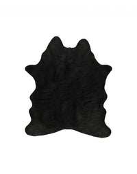Black Faux Cowhide Washable Rug – Stain Resistant Style — cowhide area rug 6