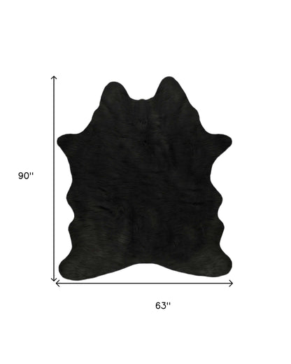 5' X 7' Black Faux Cowhide Area Rug