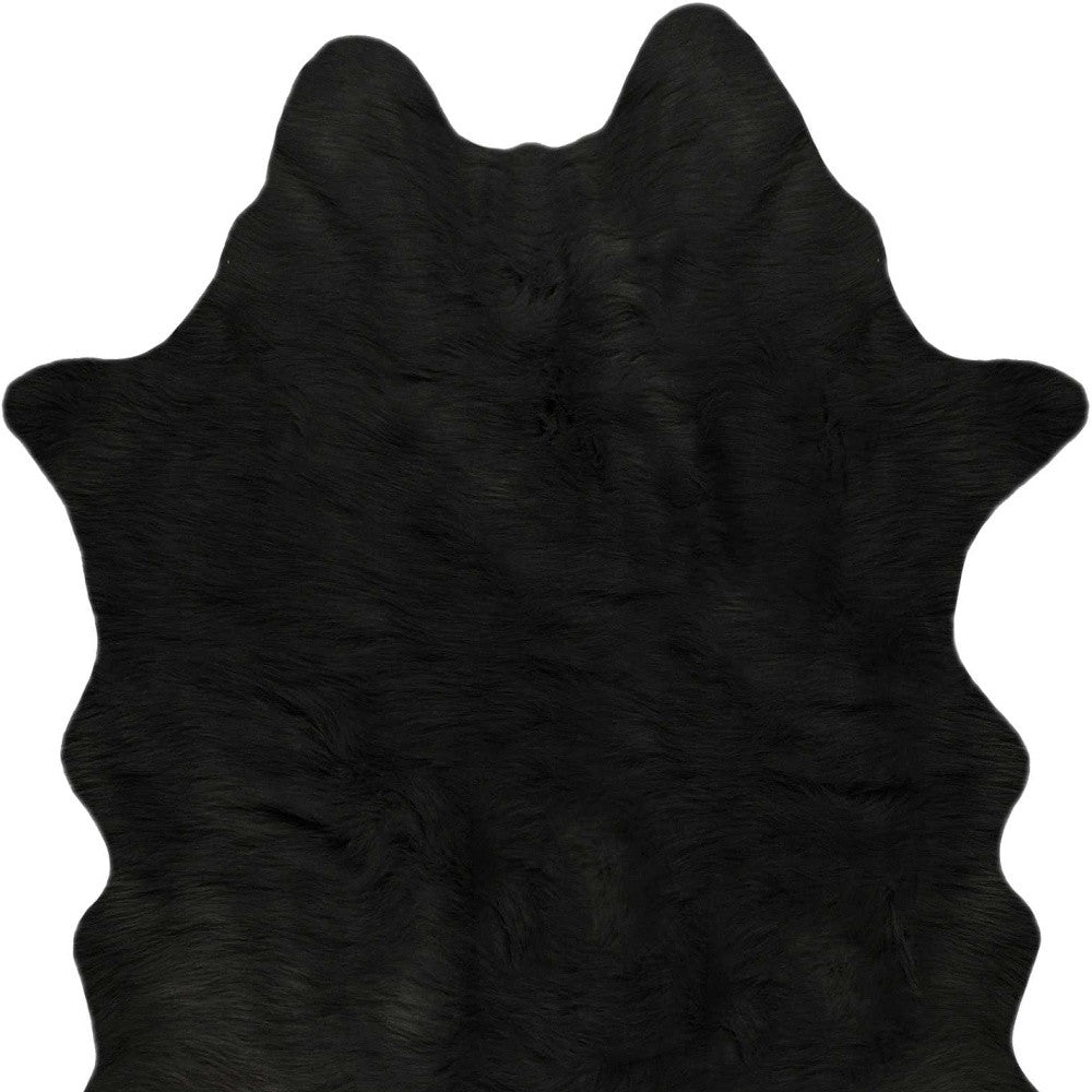 5' X 7' Black Faux Cowhide Area Rug