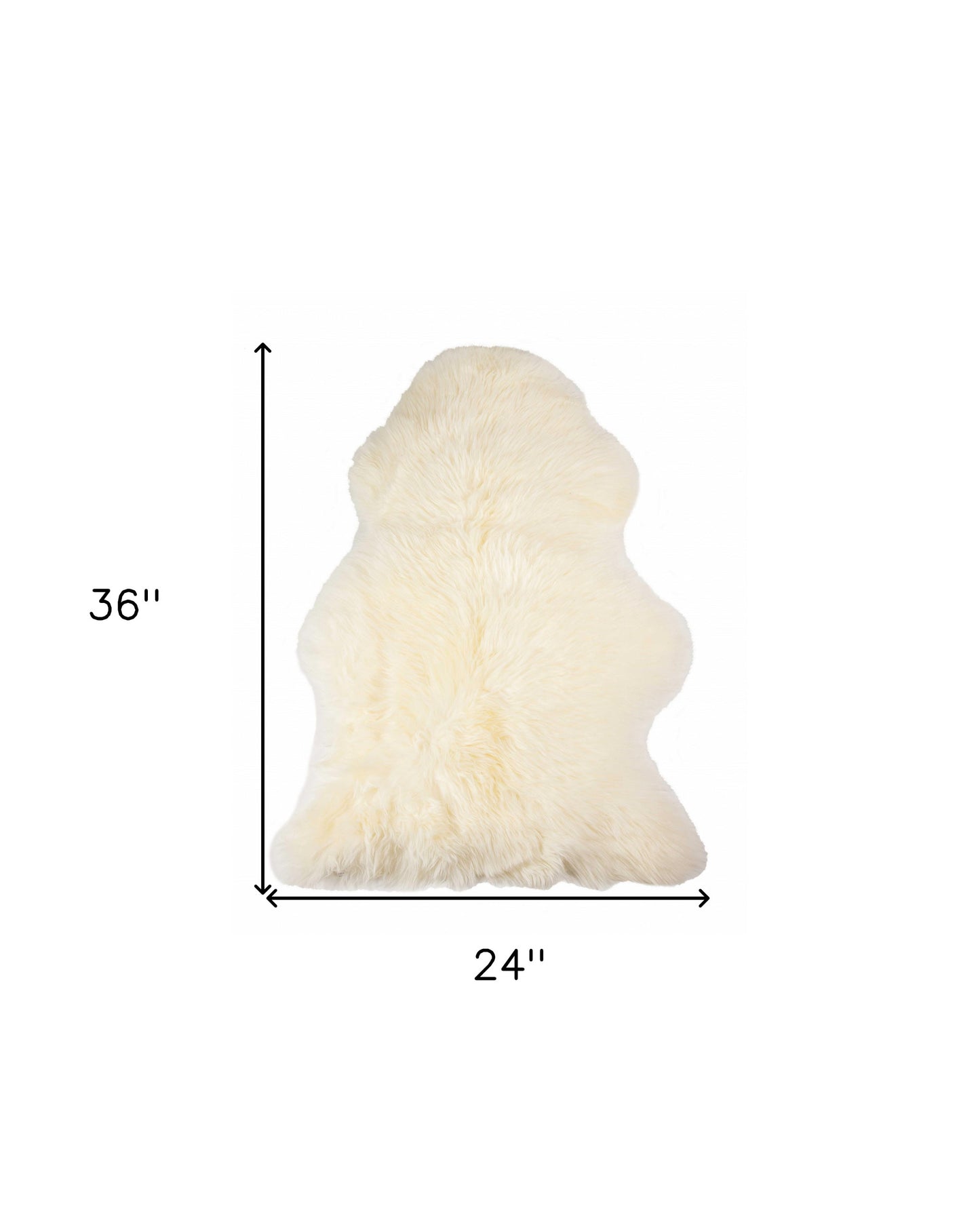 2' X 3' Ivory New Zealand Natural Sheepskin Rug