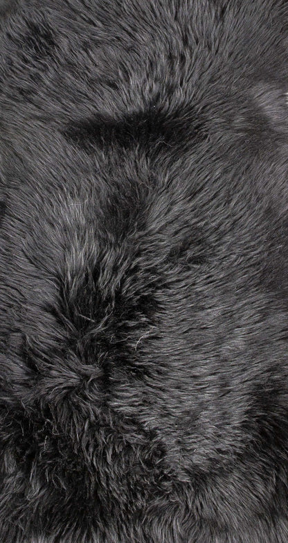 2' X 3' Black New Zealand Natural Sheepskin Rug