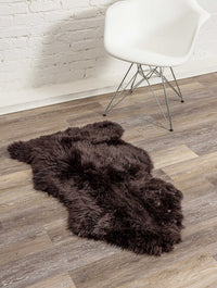 2' x 3' Chocolate New Zealand Natural Sheepskin Rug — sheepskin area rug 3