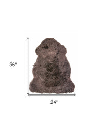 2' x 3' Chocolate New Zealand Natural Sheepskin Rug — sheepskin area rug 7