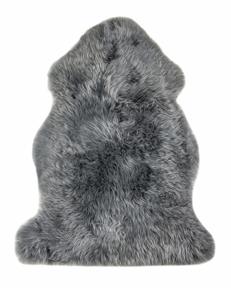 2' x 3' Warm Gray New Zealand Natural Sheepskin Rug — sheepskin area rug