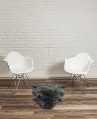 2' x 3' Warm Gray New Zealand Natural Sheepskin Rug — sheepskin area rug 4