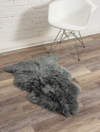 2' x 3' Warm Gray New Zealand Natural Sheepskin Rug — sheepskin area rug 5