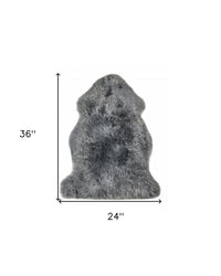 2' x 3' Warm Gray New Zealand Natural Sheepskin Rug — sheepskin area rug 6