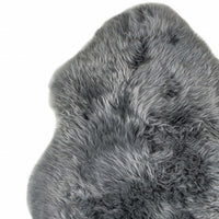 2' x 3' Warm Gray New Zealand Natural Sheepskin Rug — sheepskin area rug 7